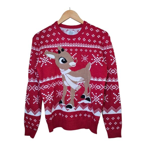 Rudolph the Red-Nosed Reindeer Christmas Sweater Unisex Size Small Holiday - Picture 1 of 7